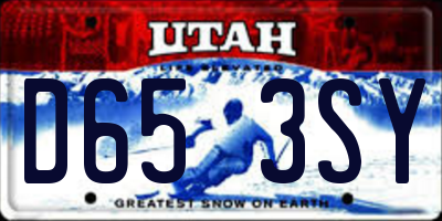 UT license plate D653SY
