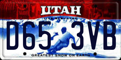 UT license plate D653VB