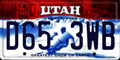 UT license plate D653WB