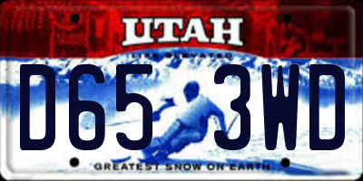 UT license plate D653WD