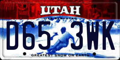 UT license plate D653WK