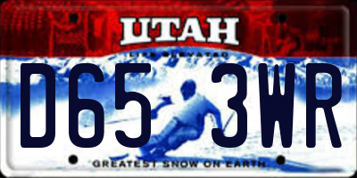 UT license plate D653WR