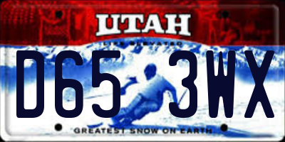 UT license plate D653WX