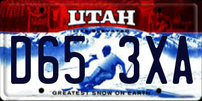 UT license plate D653XA