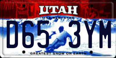 UT license plate D653YM