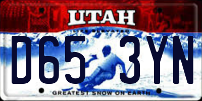 UT license plate D653YN