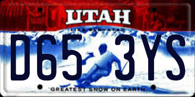 UT license plate D653YS