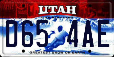UT license plate D654AE