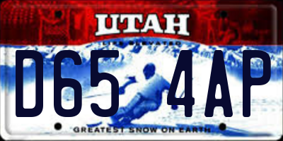 UT license plate D654AP