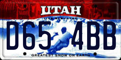 UT license plate D654BB