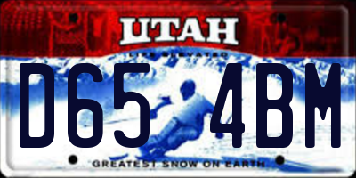 UT license plate D654BM