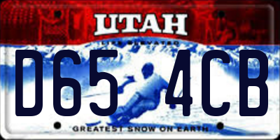 UT license plate D654CB