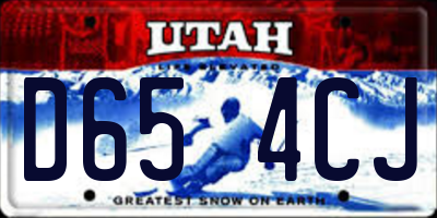 UT license plate D654CJ