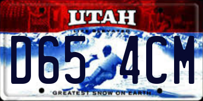 UT license plate D654CM