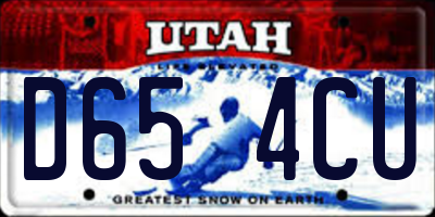 UT license plate D654CU
