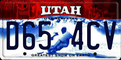 UT license plate D654CV