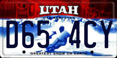 UT license plate D654CY