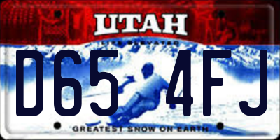 UT license plate D654FJ