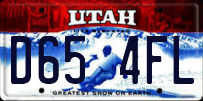 UT license plate D654FL