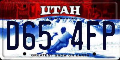 UT license plate D654FP