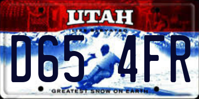 UT license plate D654FR