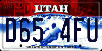 UT license plate D654FU