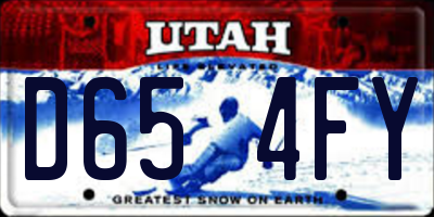 UT license plate D654FY