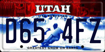 UT license plate D654FZ