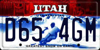 UT license plate D654GM