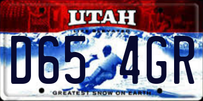 UT license plate D654GR