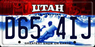 UT license plate D654IJ