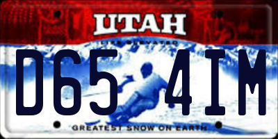 UT license plate D654IM