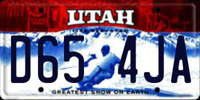 UT license plate D654JA