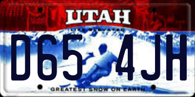UT license plate D654JH