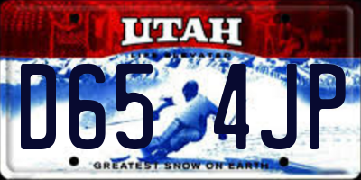 UT license plate D654JP