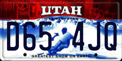 UT license plate D654JQ