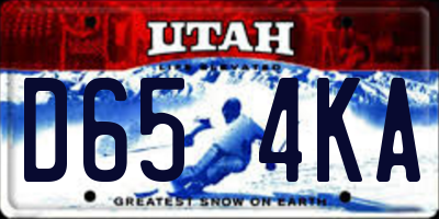 UT license plate D654KA