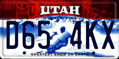 UT license plate D654KX