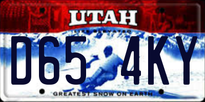 UT license plate D654KY