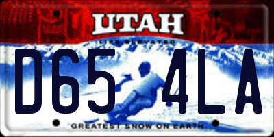 UT license plate D654LA