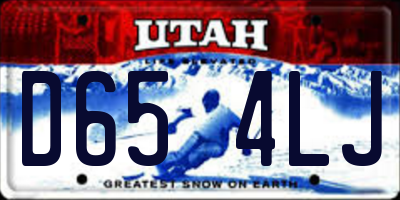 UT license plate D654LJ