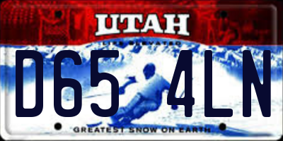 UT license plate D654LN