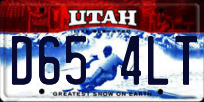 UT license plate D654LT