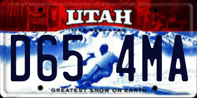 UT license plate D654MA