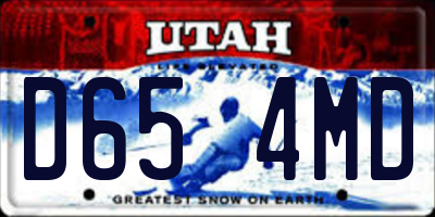 UT license plate D654MD