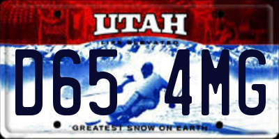 UT license plate D654MG