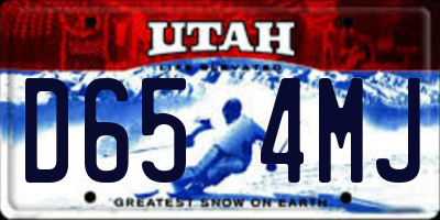 UT license plate D654MJ