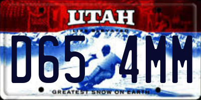 UT license plate D654MM