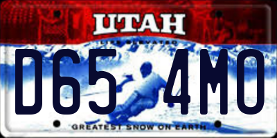 UT license plate D654MO