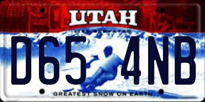 UT license plate D654NB